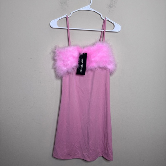 Dolls Kill Baby flirty N’ Thriving Marabou Dress - Picture 3 of 12